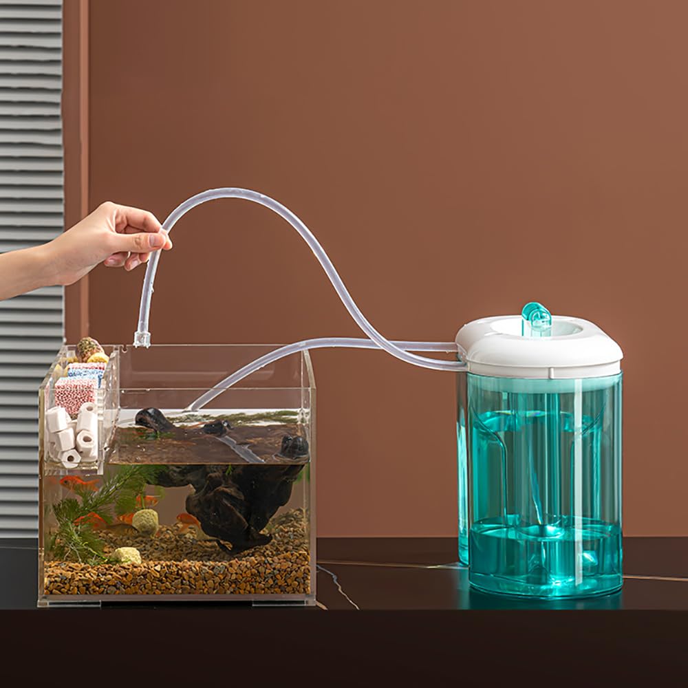 Cambiador de Agua Sincrónico para Pecera, Cambiador de Agua para Acuario, Herramienta de Cambio de Agua Automático para Limpieza de Peceras de 3000 Ml, Bomba de Cambio de Agua Sincrónica Eléctrica