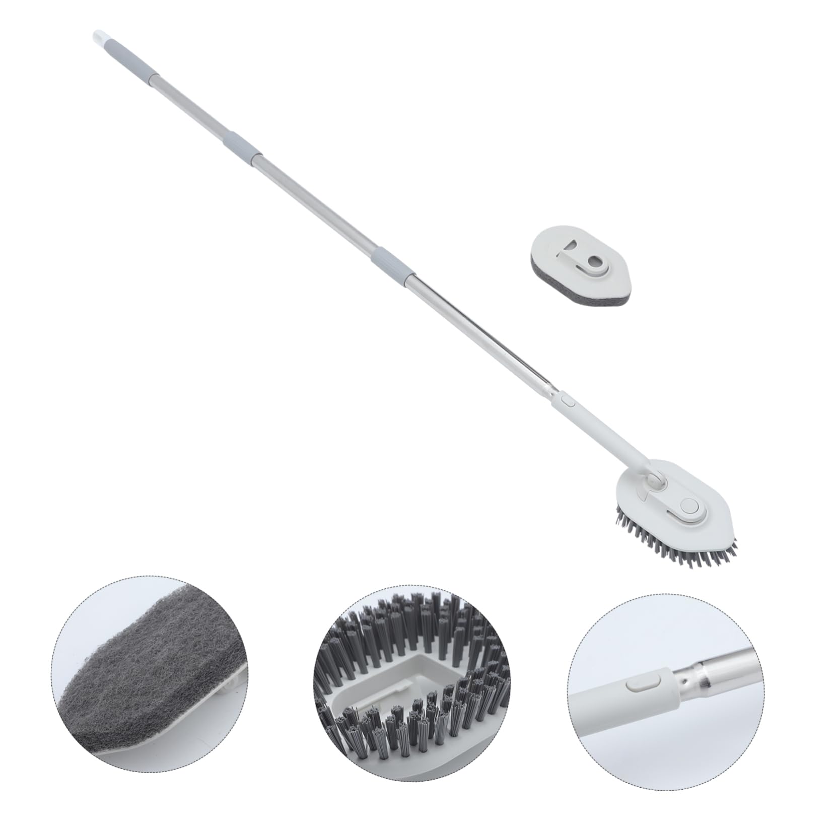 Cepillo De Suelo Rígido Para Fregar Pisos y Azulejos De Baño Cepillo Multiusos Mango Para Limpieza De Ducha y