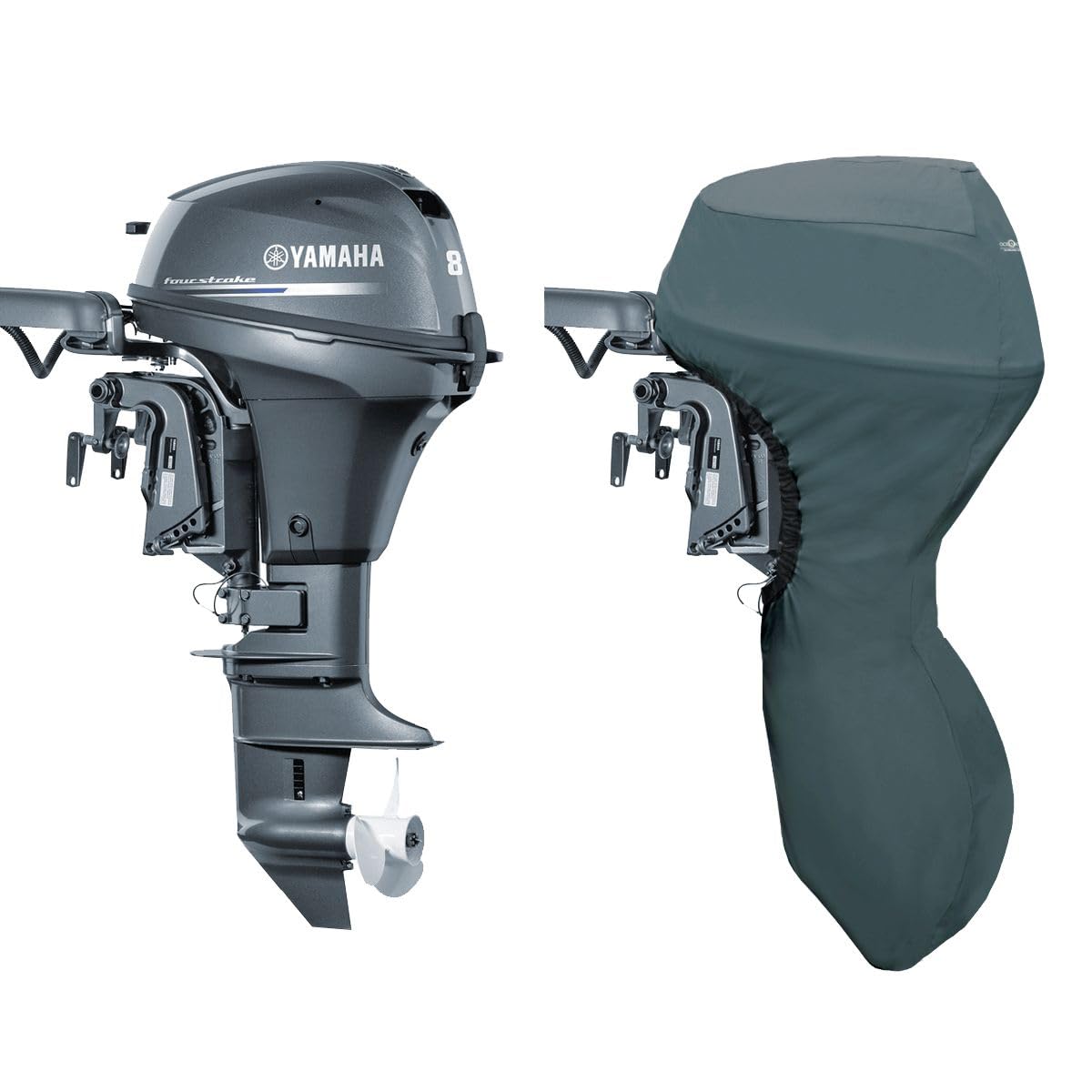 Oceansouth Custom Fit Full Covers for Yamaha Outboard Engine (F8F, F9.9J 2CYL 212cc (from 2013 up to 2024), Leg Length:25