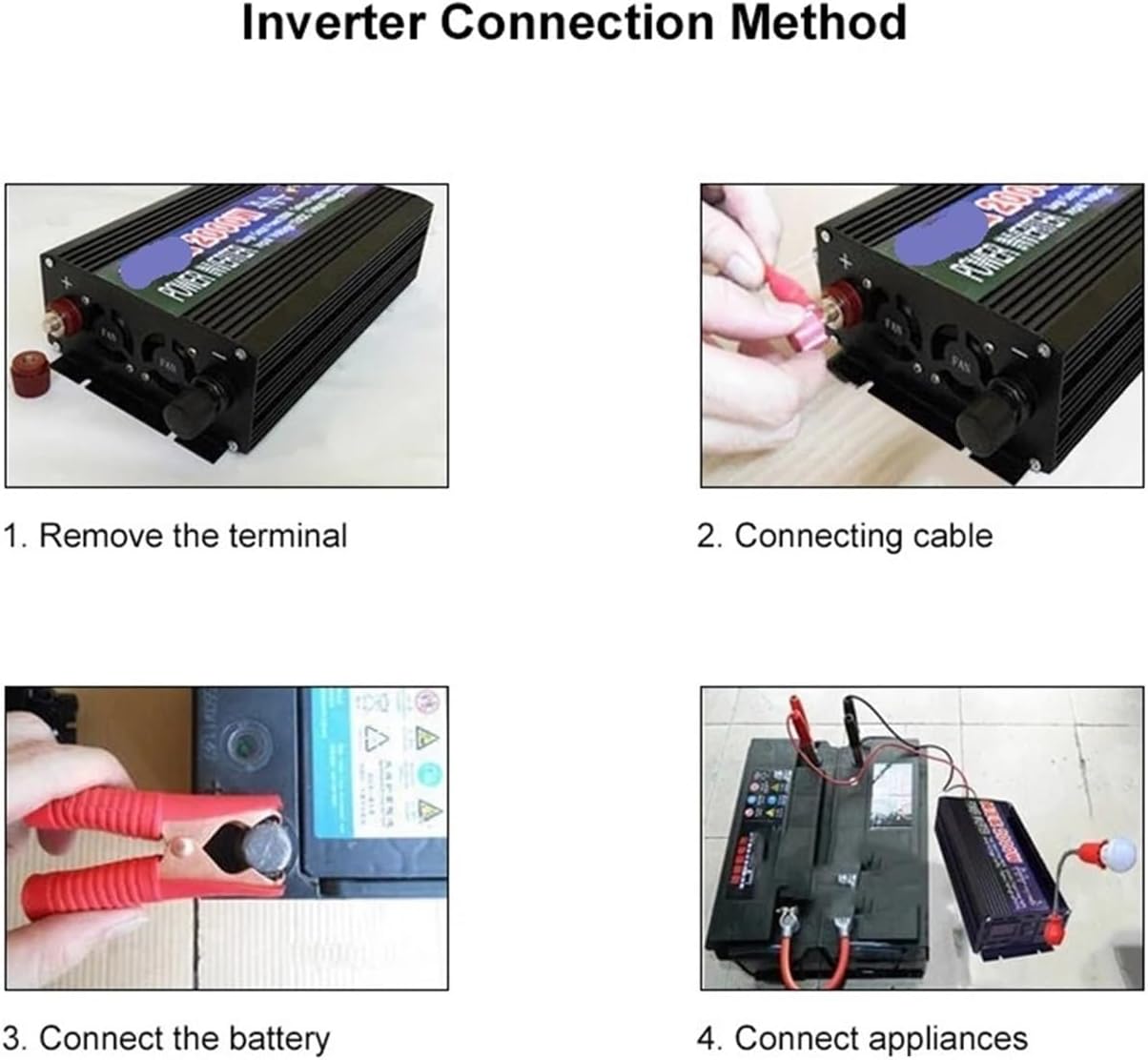 Inverter 2000W 3000W 4000W Inverters with LED Display DC 12V 24V to AC 220V Voltage Converter(3000W,12V)(4000w,12V)