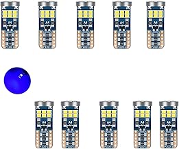 YOUNLEN 10 Pieces Ampoule LED W5W T10 194 (Bleu),Ampoule T10 LED,Canbus Sans Erreur,12V,396LM,18SMD 2016 Puces,168 Ampoule LED,Conception Non Polaire,éClairage IntéRieur De Voiture,Plafonnier