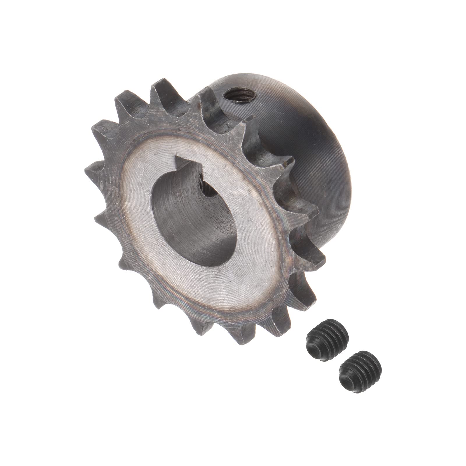 sourcing map 06B Rouleau Chaîne Pignon 16T Pas 3/8" 19mm Alésage A3 Carbone Acier Moteur Embout Engranage