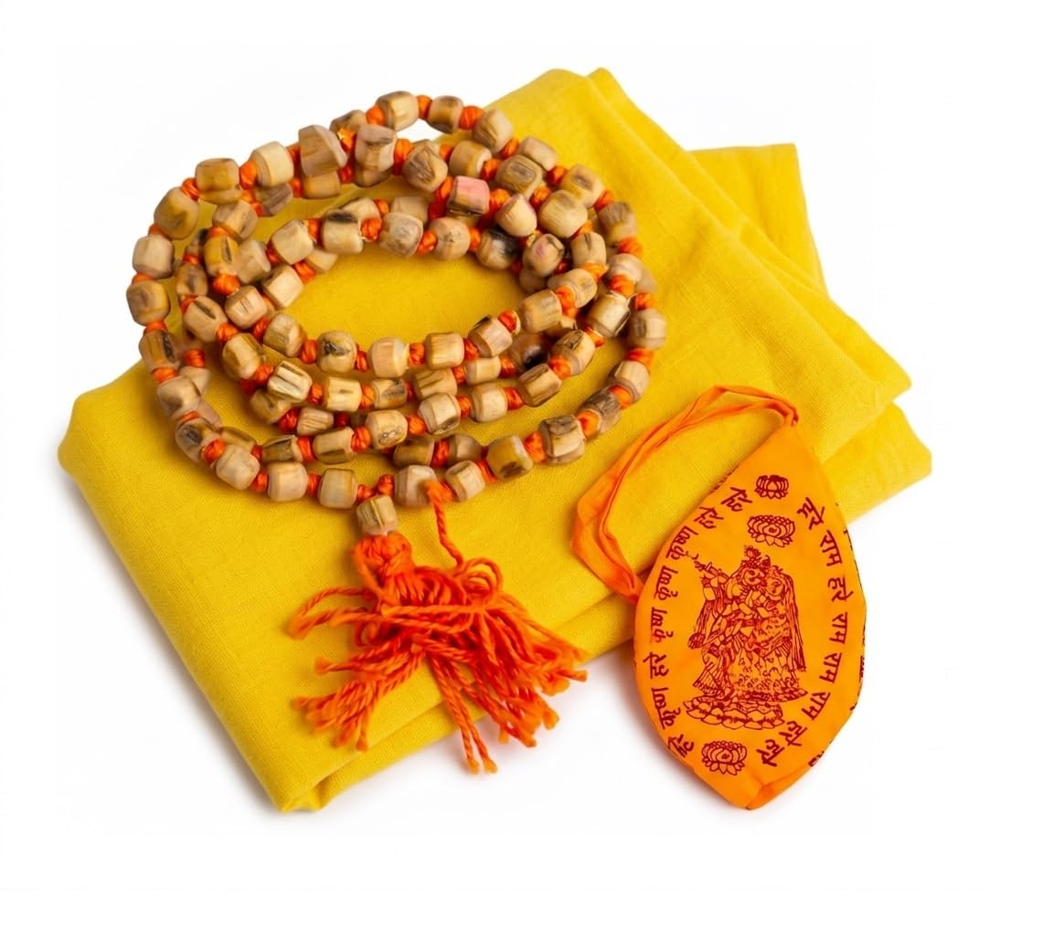 Mala Tulsi BRACOP noué main en bois de basilic sacré pour méditation