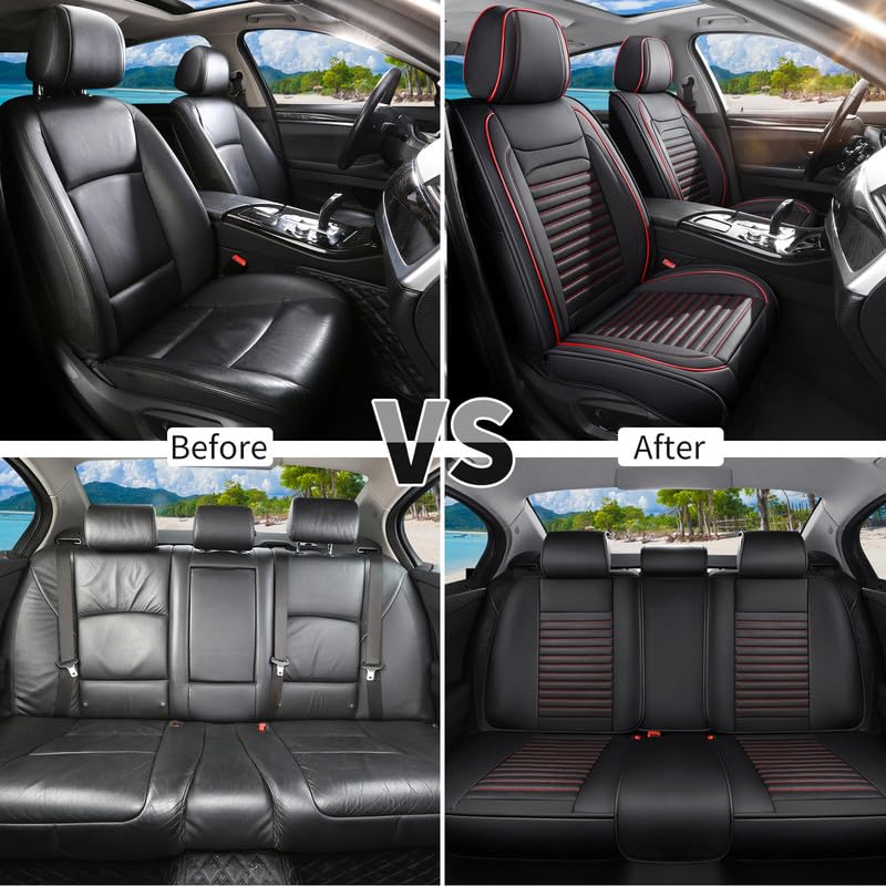 Image of Seat Covers Full Set Fit for Chevy /Chevrolet Blazer EV 2023-2026, BlackRed