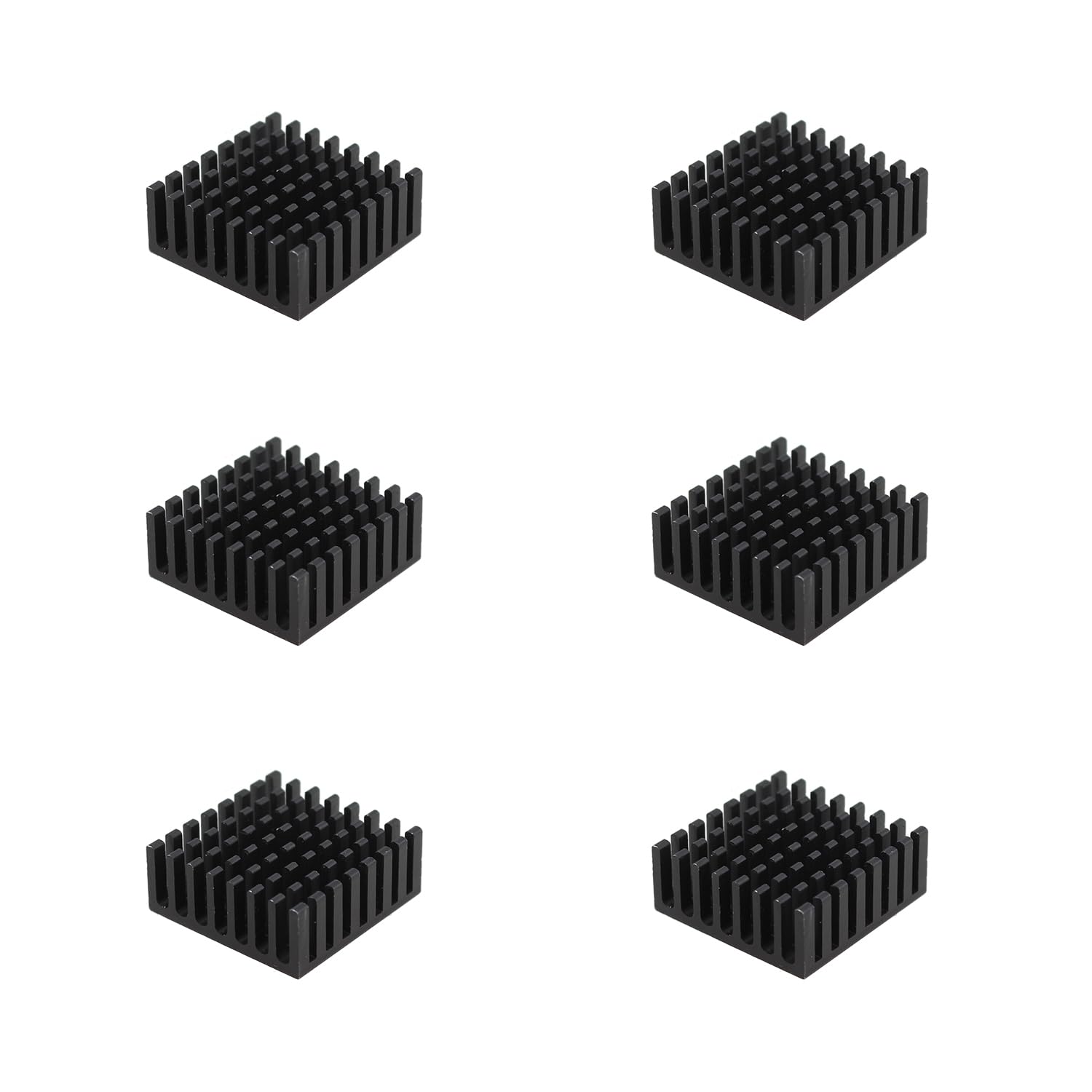 TAODAN 6PCS 5x25x10MM Heat Sink Cooling Black Aluminium Heat Sink Small Heat Sink Road Memory Graphics Card CPU Cooling Block Suitable for IC Circuit Board Motherboard Triode and MOS Tube