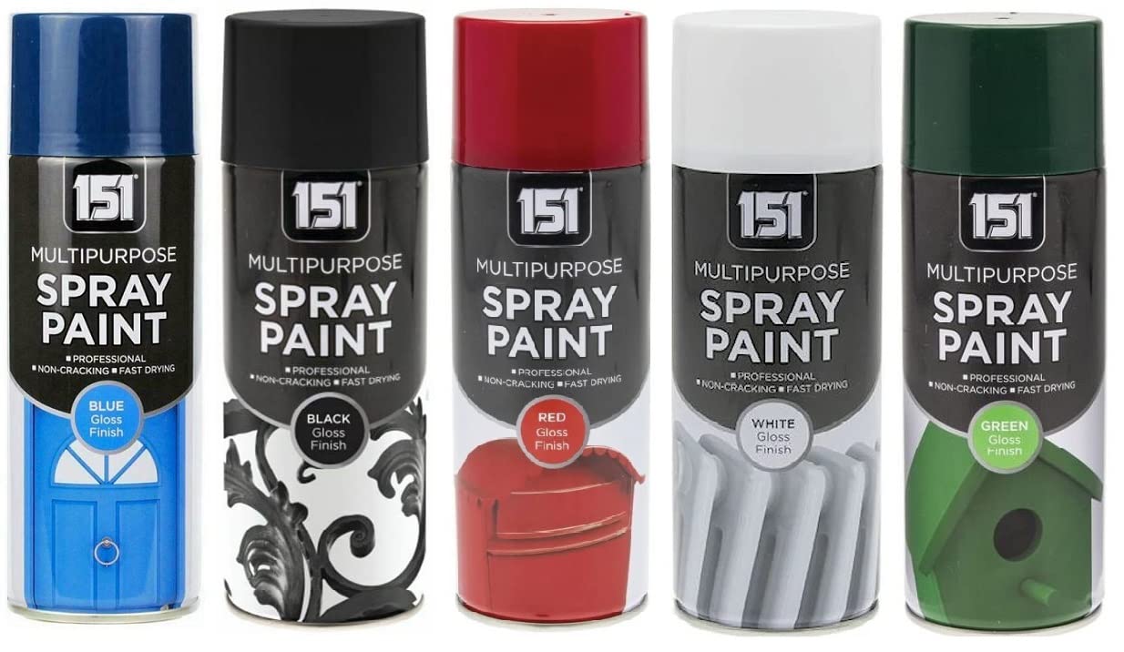 Supergift.com Multi 5 Cans Gloss Finish 400Ml Purpose Aerosol Spray Paint Can For All Purpose