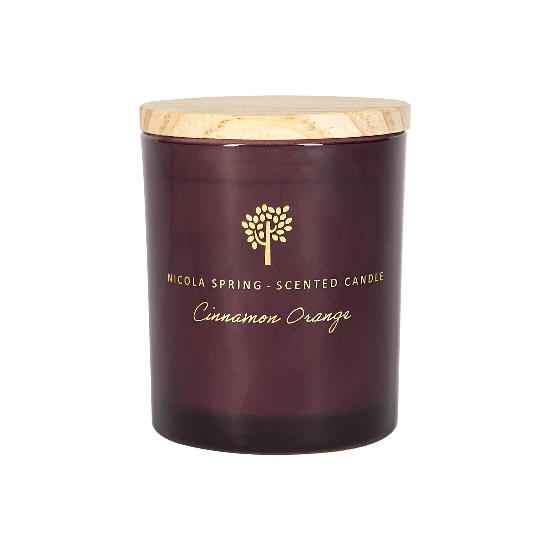 Nicola Spring Purple Cinnamon & Orange Scented Candle - 130G - 21 Hour Burning Time Natural Soy Wax Single Wick Candles Relaxing Fragrance Aromatherapy Gift Set