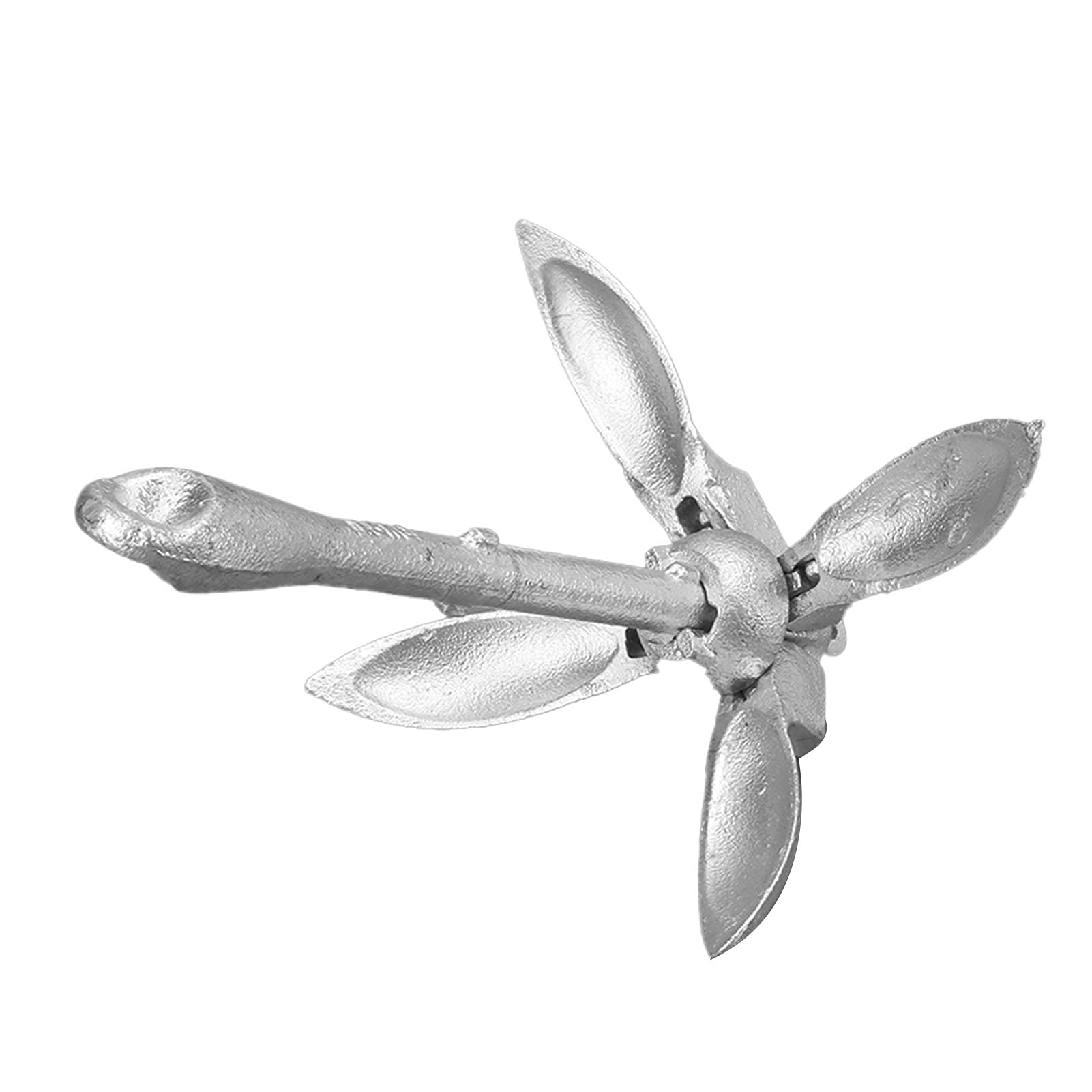 Ancla Plegable para Barco, Rezón Galvanizado de Acero Inoxidable de 3,3 Libras con 4 Garras, Diseño de Bloqueo Plegable para Barcos Marinos, Balsas de Yates, Canoas, Kayaks