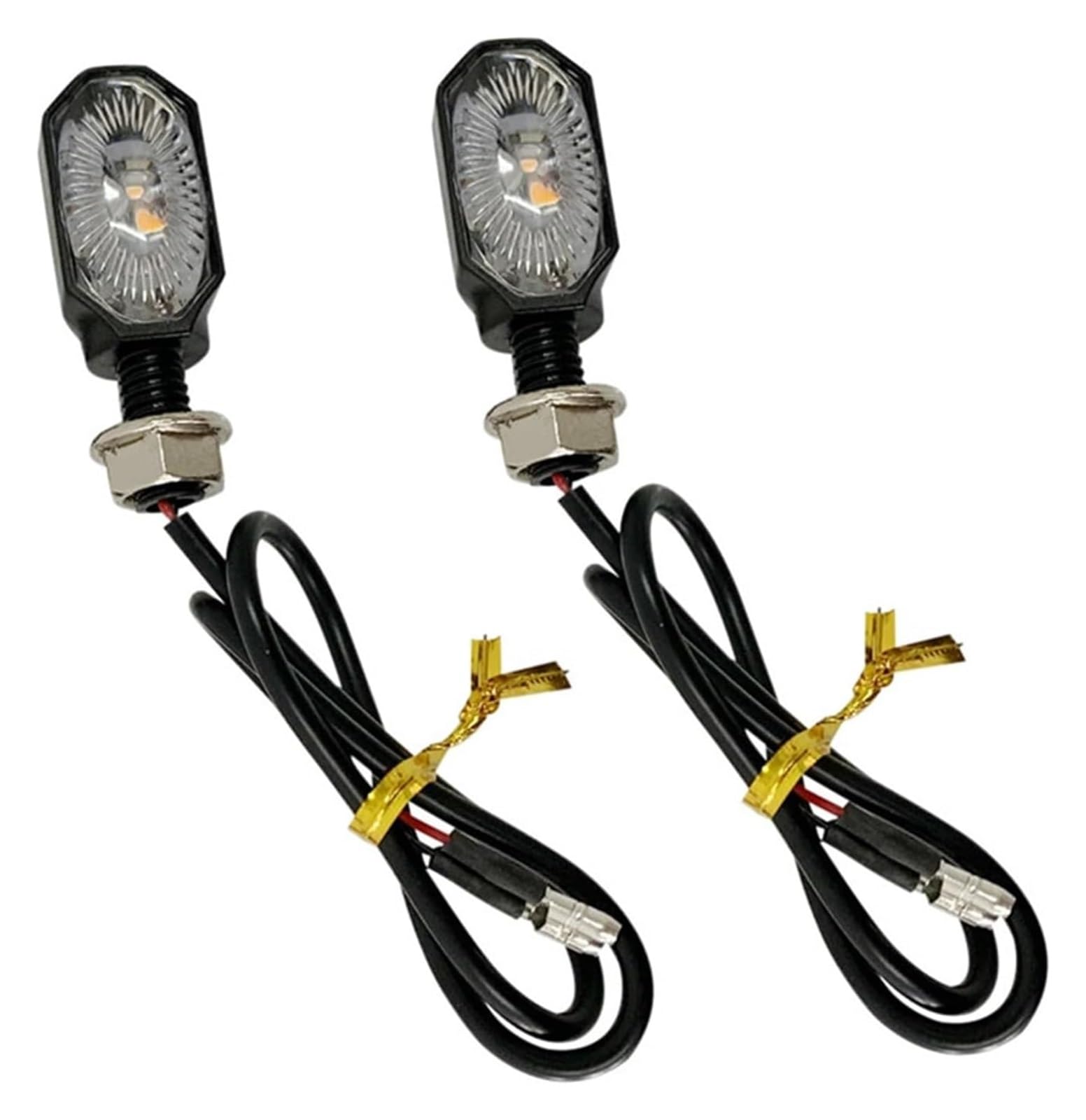 Indicatore Direzione Anteriore 12V Moto Flusso Freccia Indicatore Spia Fari di Direzione Segnale Lampeggiante Ambra