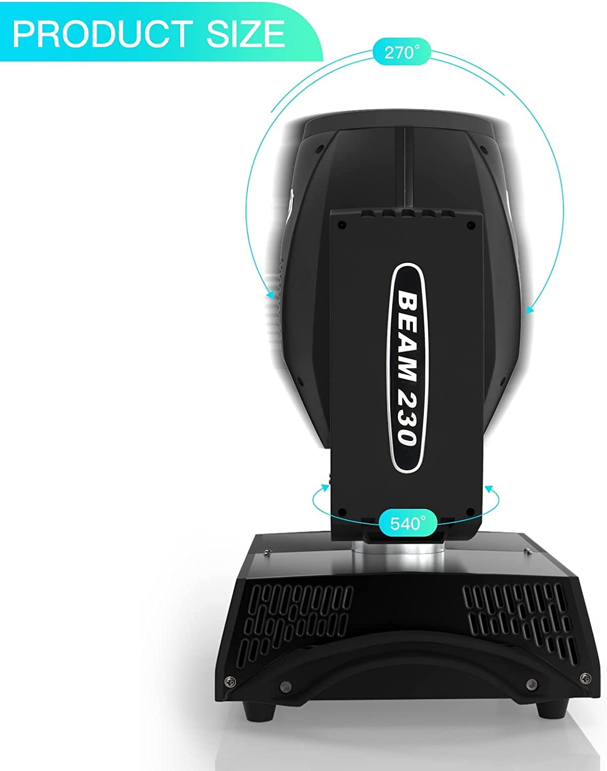 7R 230W Beam Moving Head DMX 17 Gobos RGBW LED illuminazione palcoscenico 14 colori DJ luci 16ch 8 prismi faro DMX512 controllo per matrimonio Natale Halloween Carnevale Party (nero-2)
