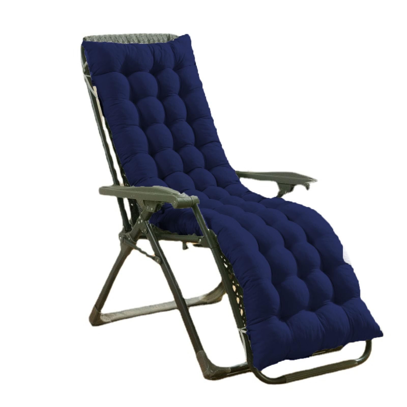 BangDon Extra Thick Sun Lounger Cushion Classic Design Texture Rocking Chair Cushion Home Decor Soft Sunlounger Seat Pads for Sunbed Long Bench Tatami (Dark blue,80 * 40)