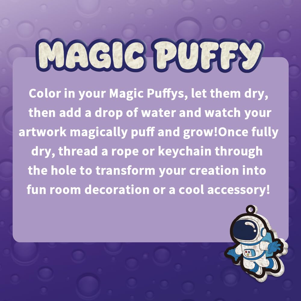 ZadaBelly Magic Puffy Paint Kit – 3D Aqua Puffs Handwerk für Kinder, DIY Schaum Textur Malerei Set, Reise & Geburtstag Neujahrsgeschenk für Mädchen Jungen Alter 4-10 Jahre
