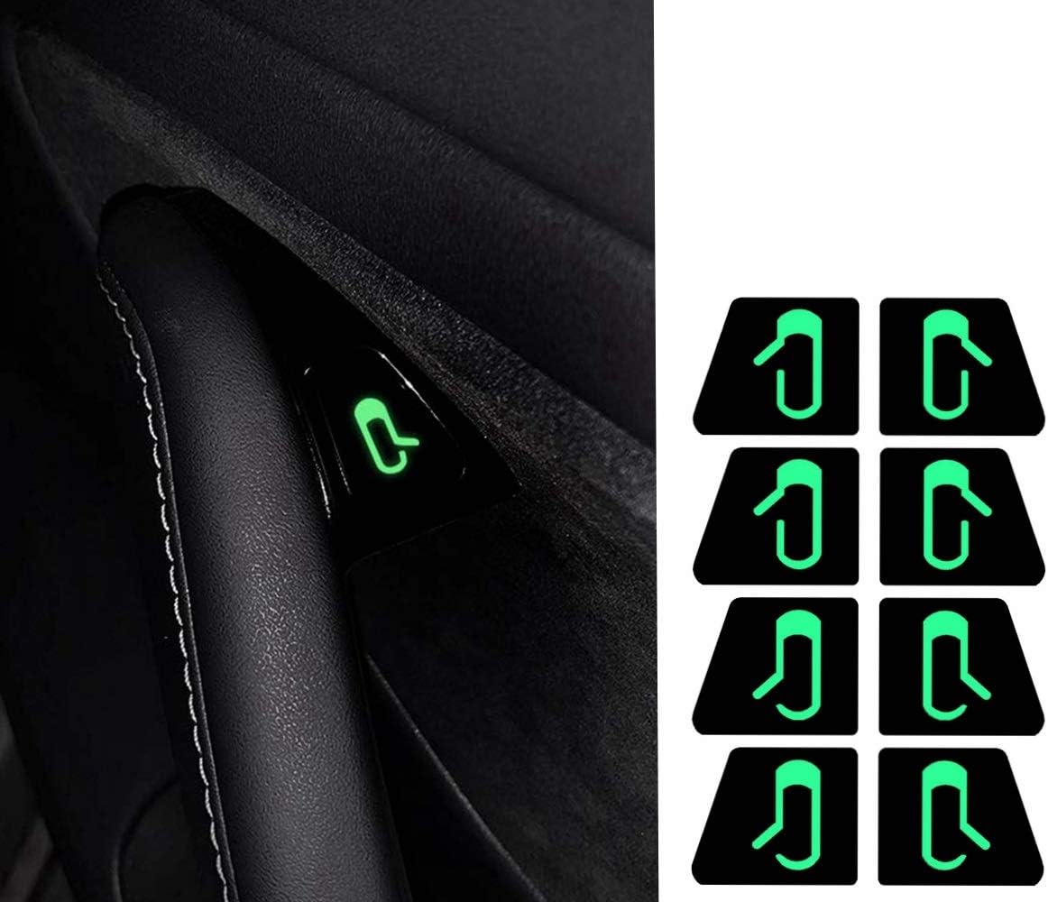 MagicalMai Tesla Model 3 Door Exit Decal Luminous Door Open Button Sticker Kit（Set of 8pcs)