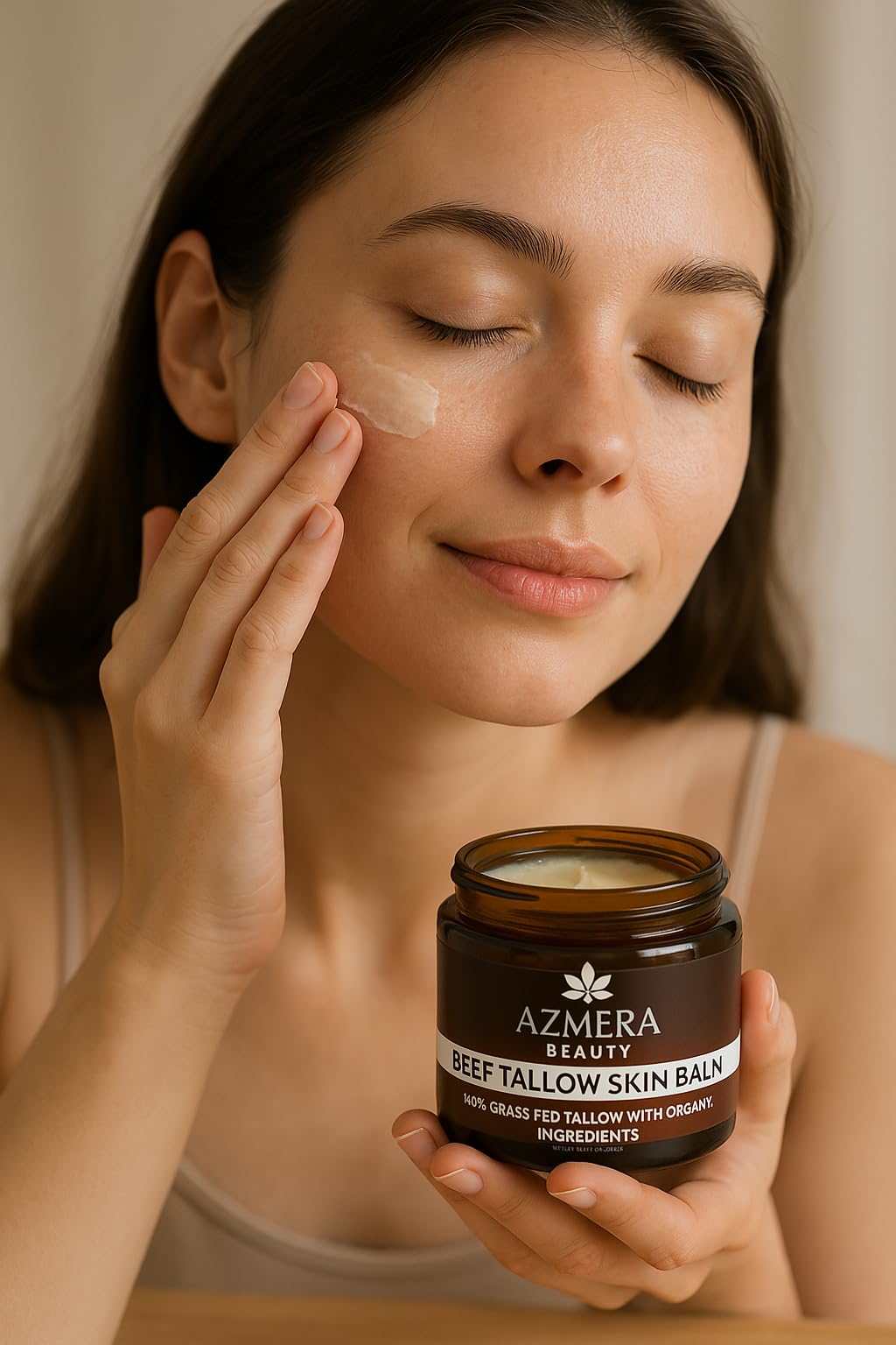 100% Grass-Fed Beef Tallow Balm, Manuka Honey MGO 263+, Organic Beeswax & Olive Oil, Beef Tallow for skin,Handmade Moisturizer for Dry Skin, Eczema Relief, & Healing Skin(2oz)