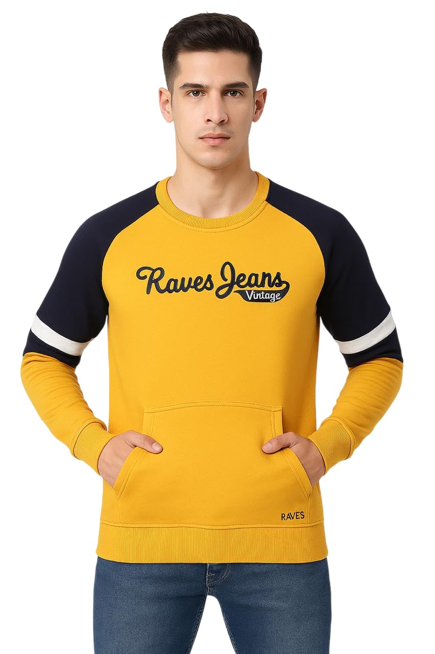 rf raves Raves Men’s Premium Round Neck Sweatshirt | Soft Fleece Cotton Pullover for Winter | Stylish Casual Full Sleeve Crew Neck Sweatshirt for Men-picture-25