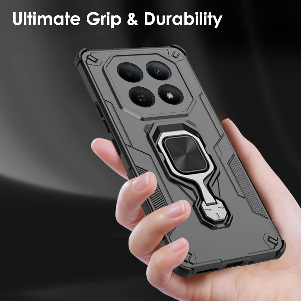 TheGiftKart Tough Armor Bumper Back Case Cover for Mi Redmi Note 15 5G / Note 15 SE/Poco M8 5G | Ring Holder & Kickstand in-Built | 360 Degree Protection Back Case Cover (PC & TPU, Black) — Amazon image 8