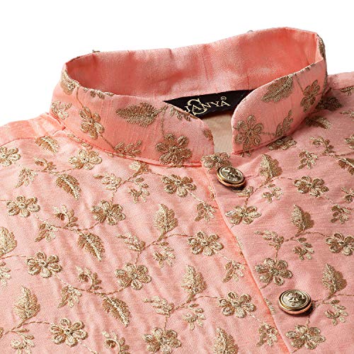 Image of Sojanya (Since 1958 Men'S Silk Blend Kurta Pyjama & Nehru Jacket Combo