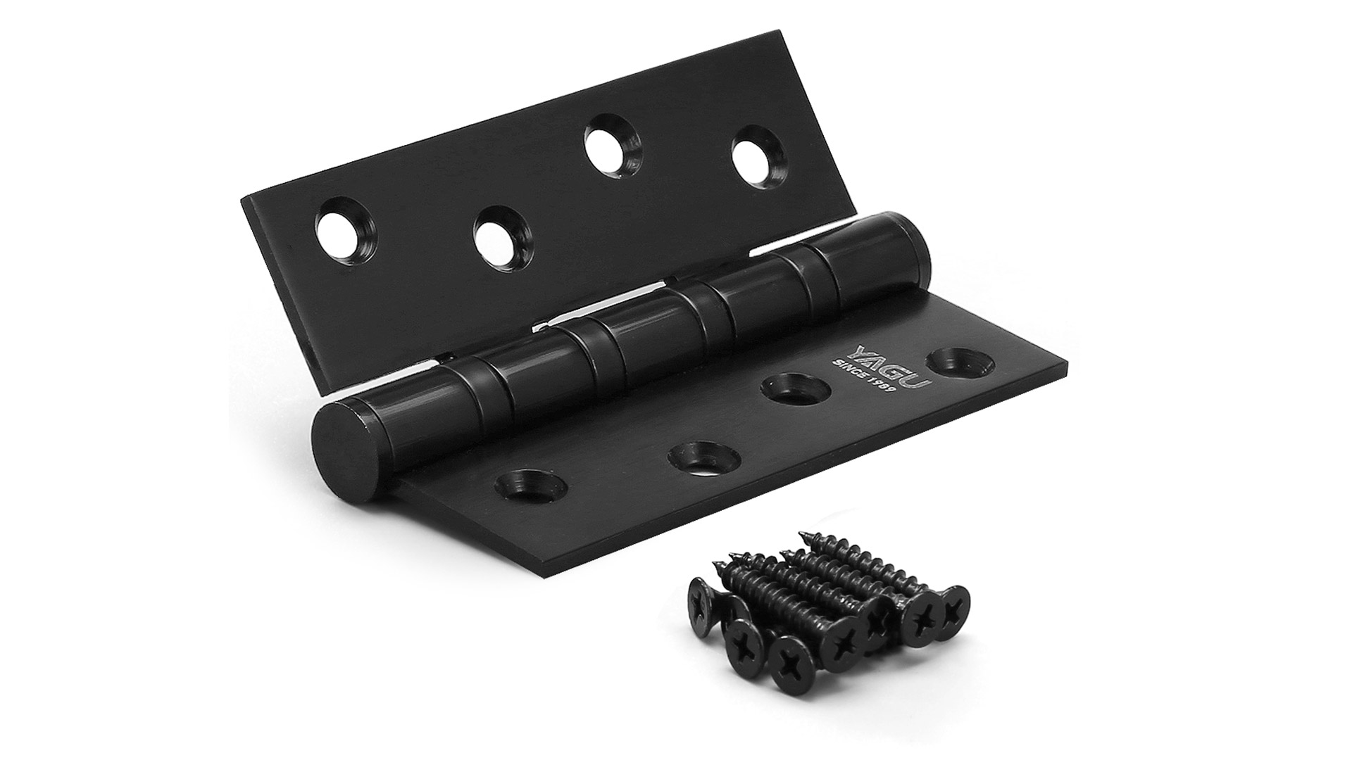 VOLUKA Paquete De 12 Bisagras De Puerta De Acero Inoxidable Para Puertas Exteriores E Interiores, Bisagras De Puerta Lisas Sin Ruido De 4 X 3 Pulgadas Con Esquinas Cuadradas, Resistentes (negro