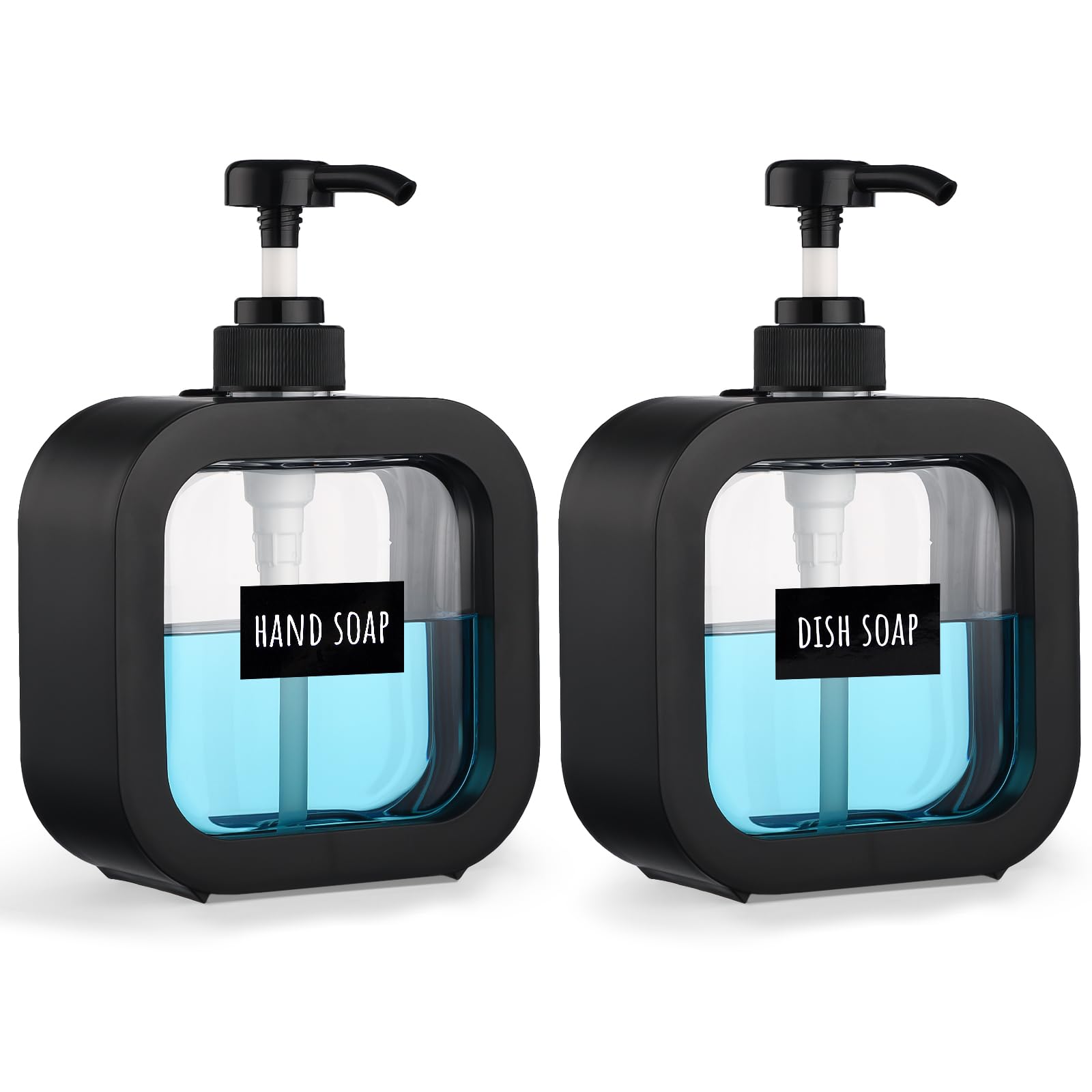 Amazon｜Segbeauty シャンプーボトル ブラック 500ml 2本セット 方形