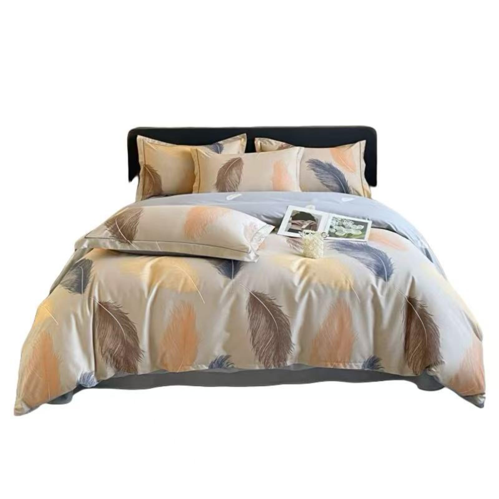 Housse de couette coton anti-transpiration et douce pour peaux sensibles avec drap et taies