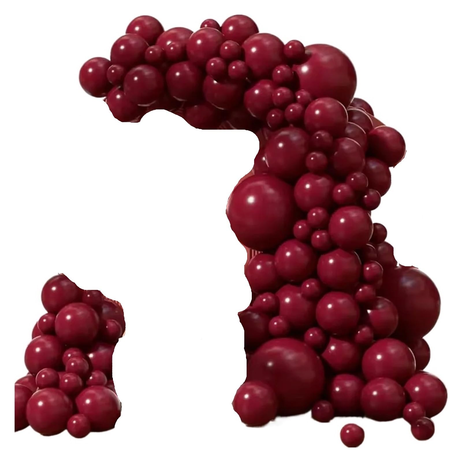 100 Stück dunkelburgunderrotes Latex-Luftballon-Set 5/10/12/18 Zoll Wein for Geburtstag, Weihnachten, Hochzeit, Party-Dekoration