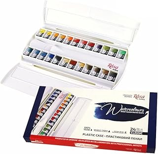 Watercolor Paint Set Rosa Gallery 24 full pans, Plastic case, Extra fine professional watercolours