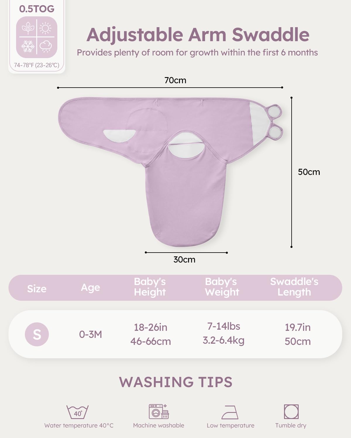 Baby Swaddles for Newborns 100% Cotton Newborn Swaddle Sack 3 Pack Baby Swaddles 0-3 Months Swaddle Sleep Sack for Newborn Baby Boy Girl Purple Clouds & Yellow Giraffe - Image 5