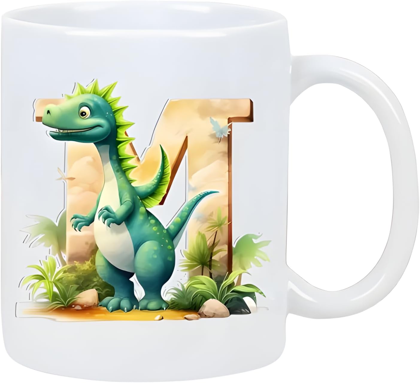 Ceramic Coffee Mug with Dinosaur Letters Design,Ideal Gift for Best for children, Best Friend, Family, Men & Women, Ideal for Office and Home Use (M)