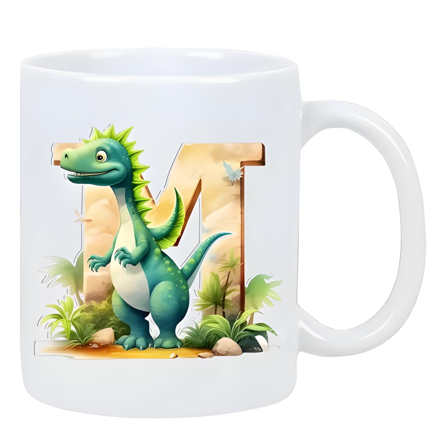 Ceramic Coffee Mug with Dinosaur Letters Design,Ideal Gift for Best for children, Best Friend, Family, Men & Women, Ideal for Office and Home Use (M)