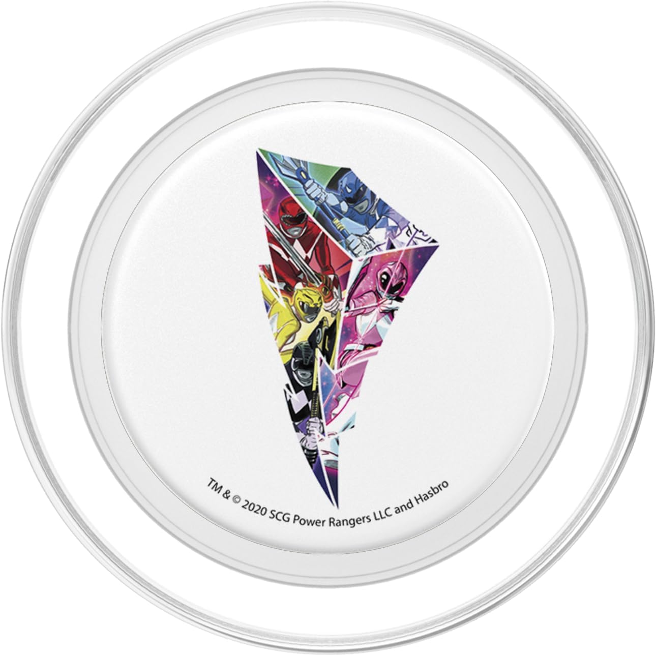 Power Rangers Lightning Bolt Logo Fill PopSockets MagSafe PopGrip for iPhone