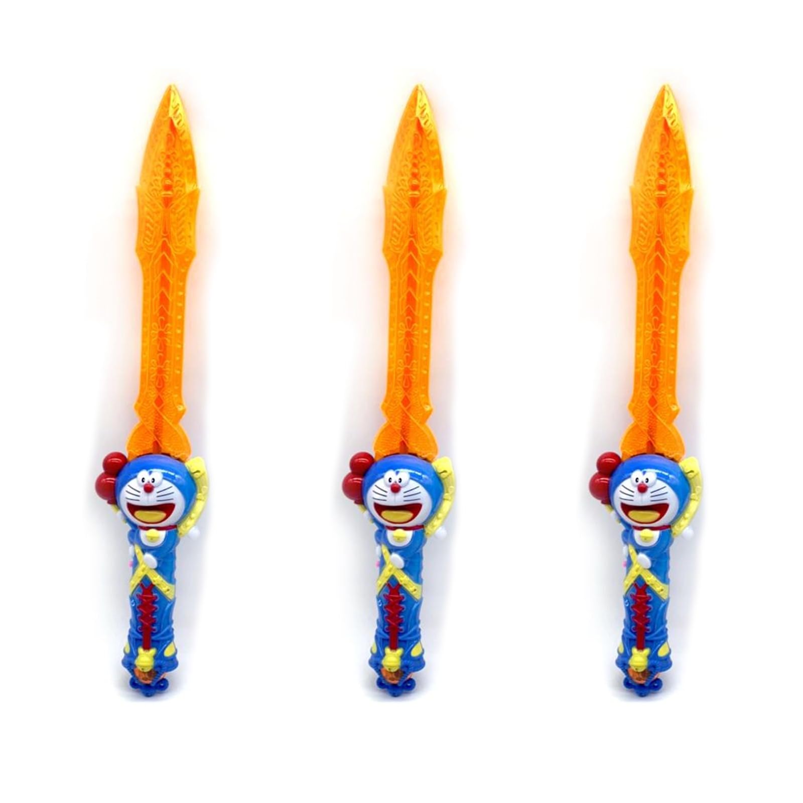 PEBBLE HUG Adventure Toy Sword, LED Light & Sound, Imaginative Play, Comfortable Grip, Eye Catching Glowing Toy, Long-Lasting Fun, Indoor and Outdoor Play, Lightweight Design, (3 Pcs)