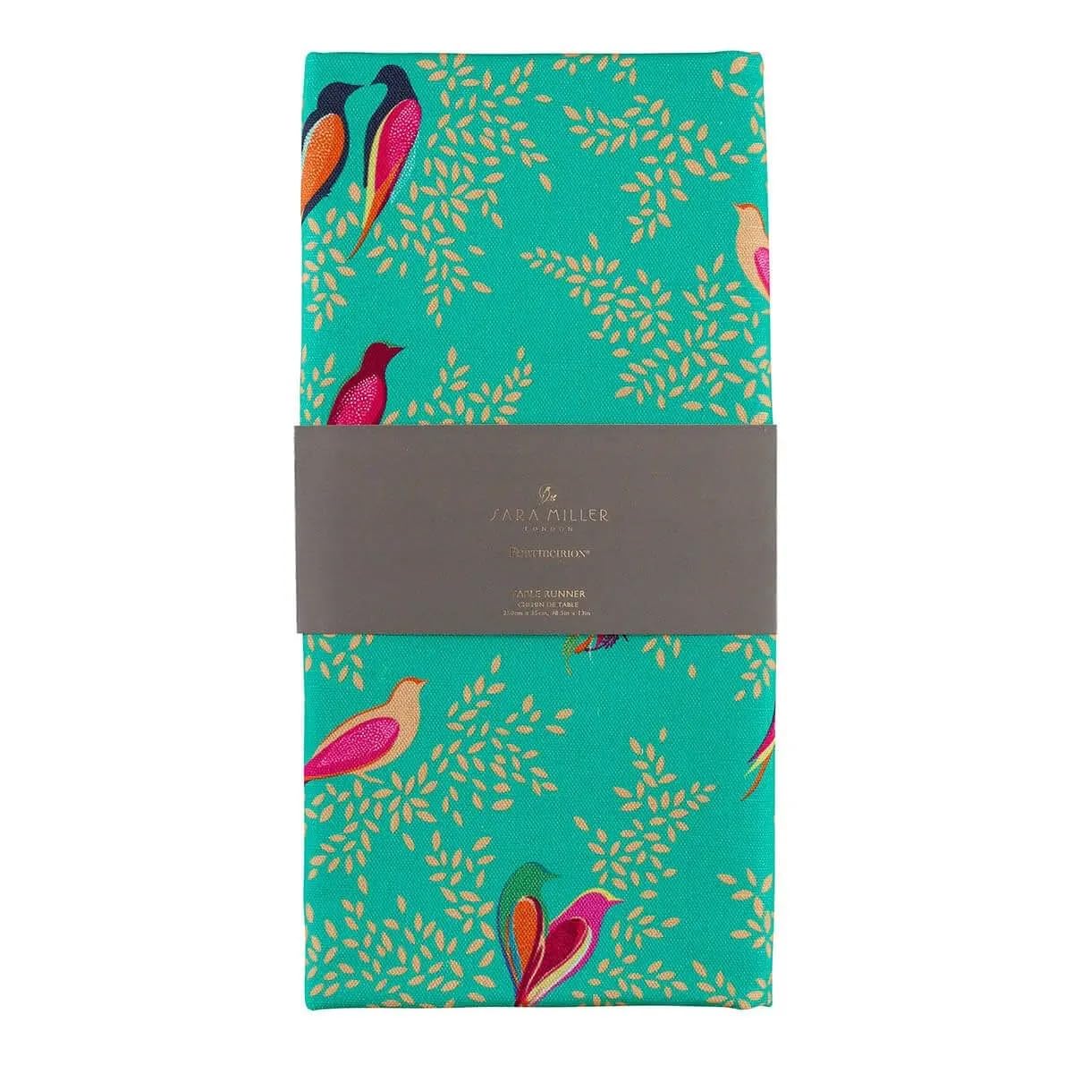 Sara Miller London Teal Sara Miller Green Chelsea Bird Design Table Runner