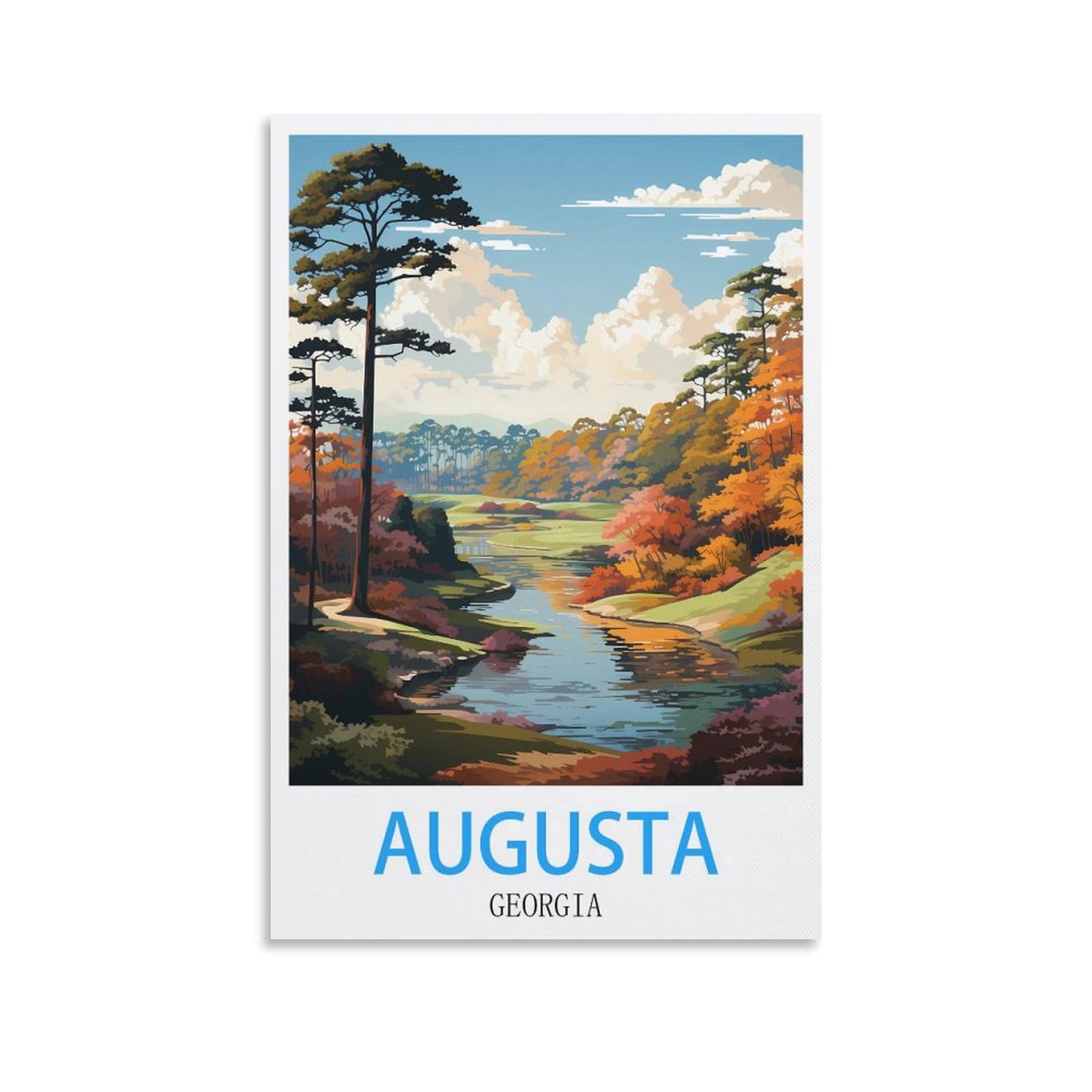 Vintage Metal Tin Signs,Augusta Georgia,Garden & Kitchen Poster, Inspirational Sign Home Wall Art Decor for Home Kitchen Bar Club Decoration 30x30cm