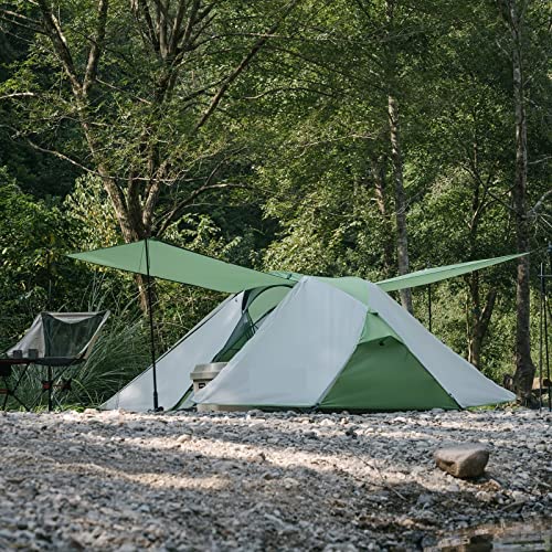 Tente de camping imperméable double couche avec arceaux en aluminium