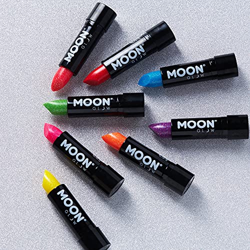 Neon UV Glitter Lipstick by Moon Glow - Purple - Bright Neon Coloured Lipstick - Glows under UV - Image 6