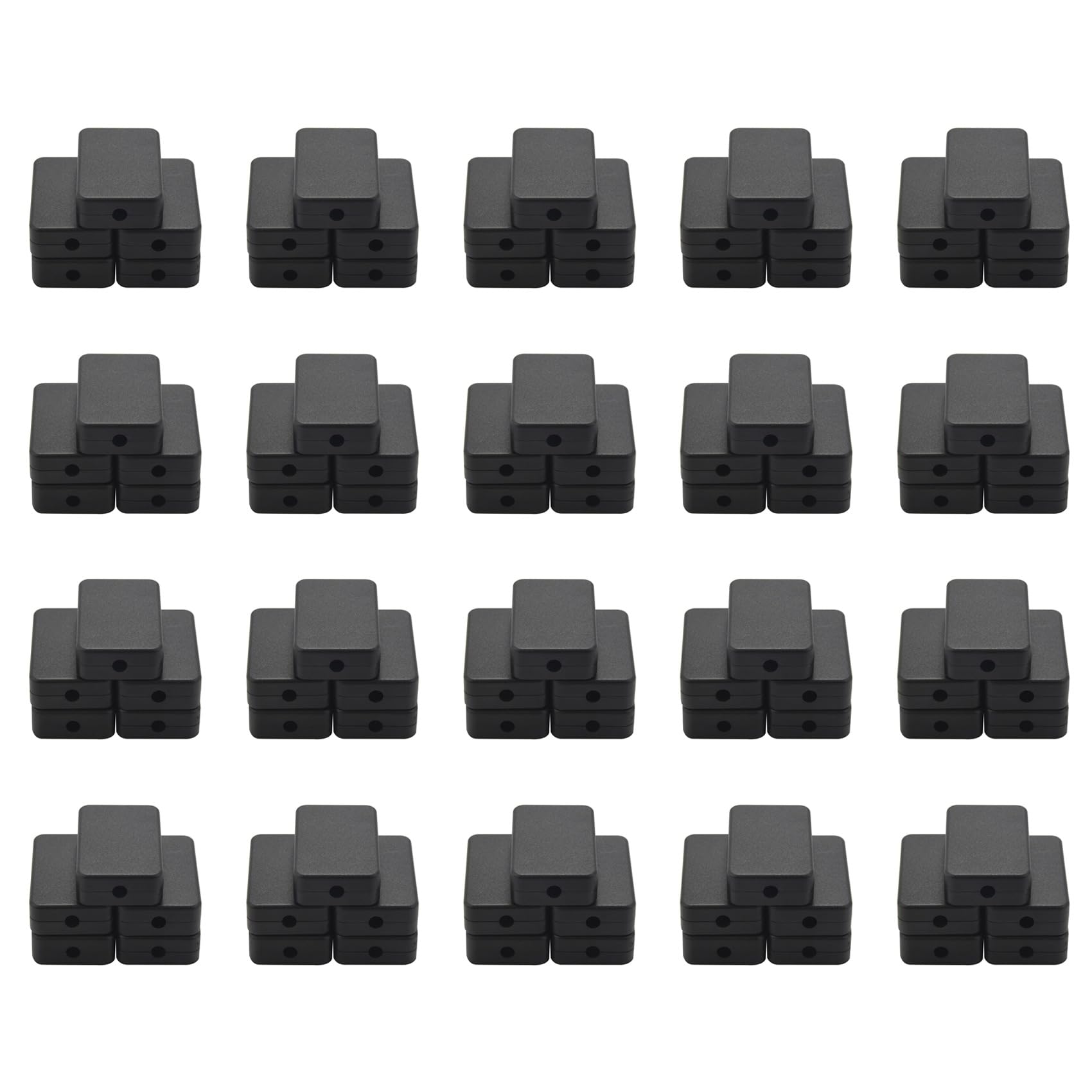 Jnchdghwa Black 100Pcs Waterproof Plastic Electric Project Case Junction Box 55X35x15mm