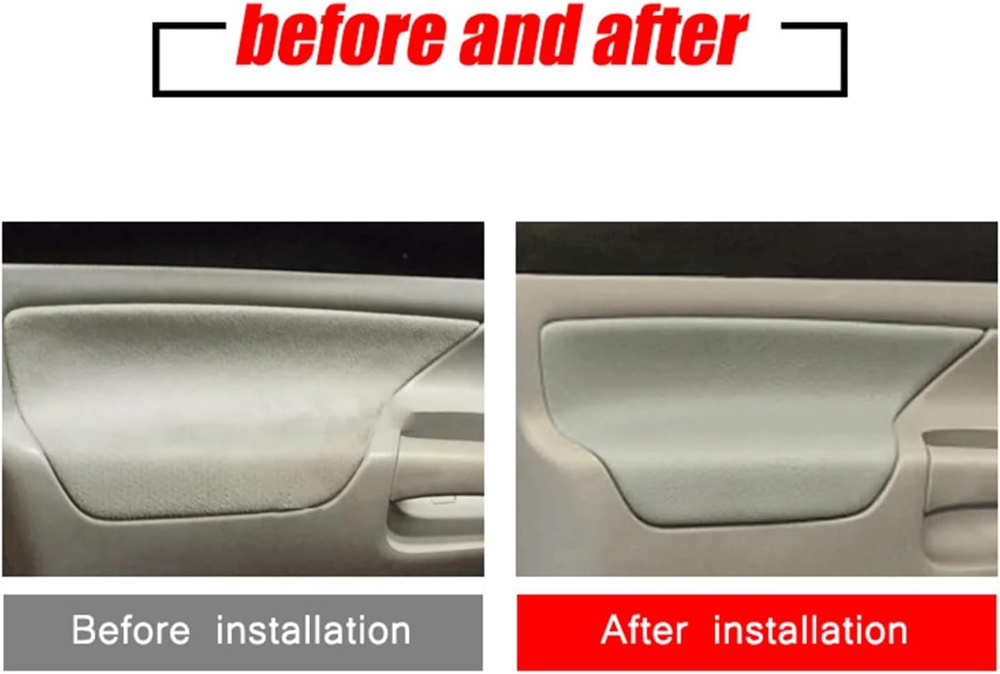 Armrest Repair Cover Compatible with 2005-2015 Toyota Tacoma Front Door Panel - Scratched Worn Leather Restoration(Gray)