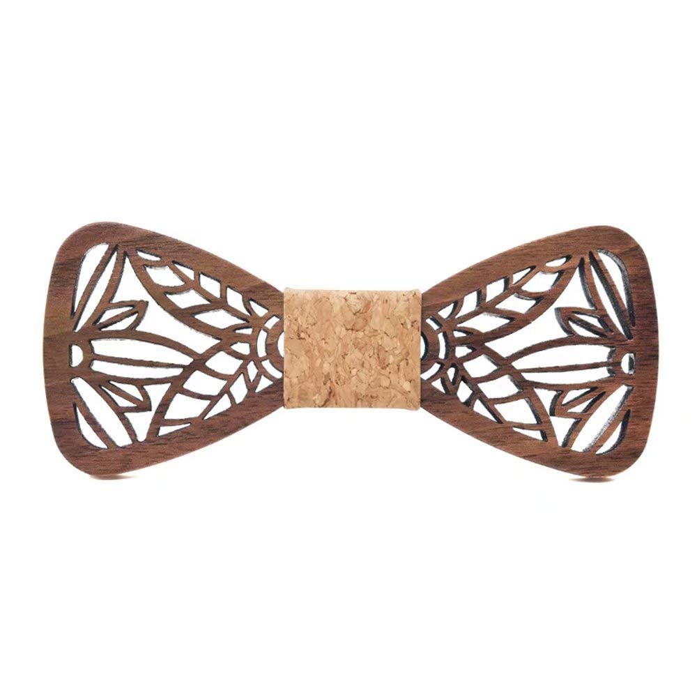 BAILUN Papillon Uomo Legno Già annodato e Regolabile Glamour Papillon Artigianali Cravatta per Festa di Nozze