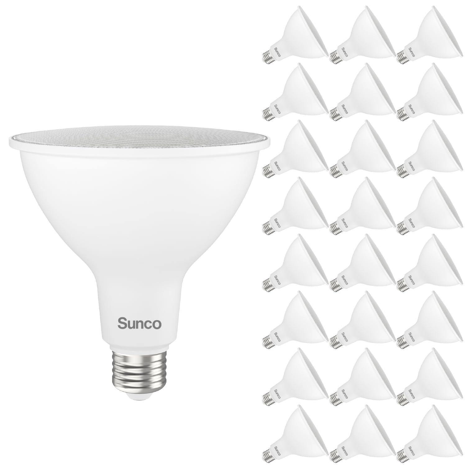 Sunco 24 Pack PAR38 LED Flood Light Outdoor Bulb, Exterior Waterproof Spotlight Lighting, 2800 LM, 20W (250W Equivalent), 5000K Daylight, Dimmable,