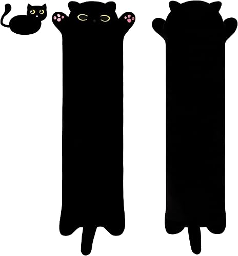 MIAOHAHA Peluche de gato negro para niños, almohada de juguete de peluche para niños, regalo para niños (negro, 43.3 pulgadas)