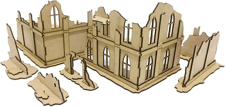 Urban Ruins 01 - Ruined City Decors Set for Miniatures to 28mm/35mm Scale - Wargame 3D Scenery Terrain Table Miniatures - 3mm MDF