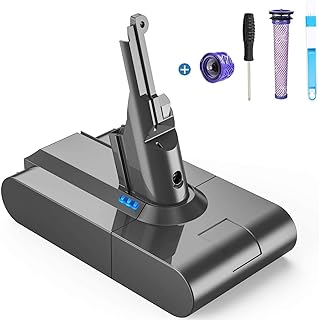 FLYLINKTECH V8 Battery Replacement [5000mAh] for V8 Animal/Absolute/Motorhead/Fluffy/SV10 Handheld Cordless Vacuum Cleaner with Dyson Pre-Filters