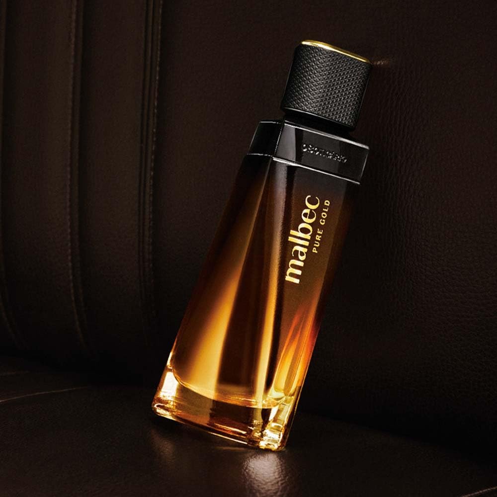 O Boticário Malbec Pure Gold Eau de toilette pour homme 100 ml | Eau de parfum pour homme EDT | Famille boisée ambre | ambre et miel | Longue durée | Alcool vinique | Vegan | 100 ml