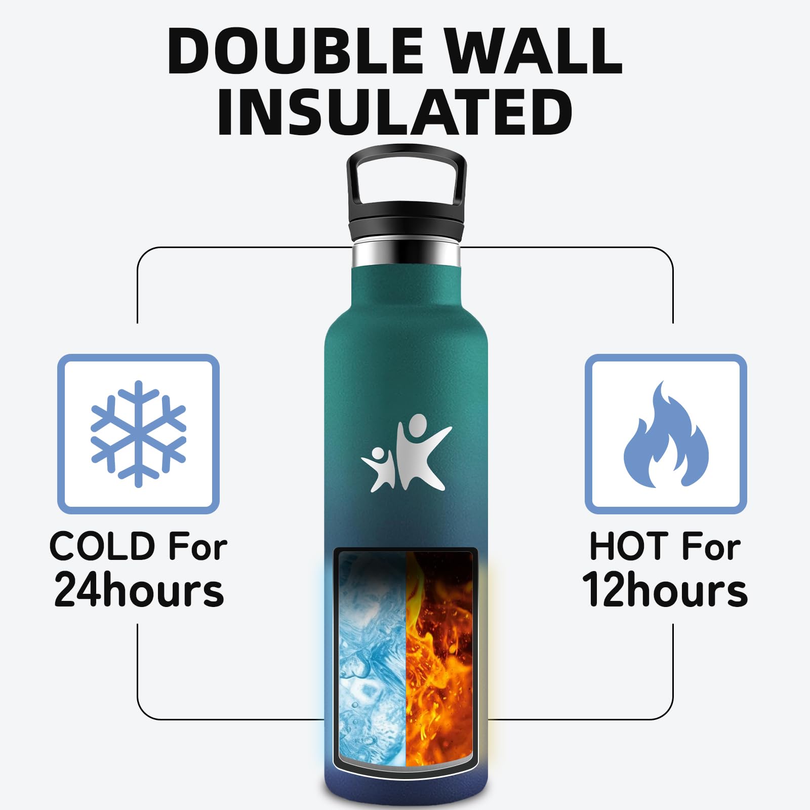 Borraccia Termica, Borraccia 1 litro, Senza BPA, Bottiglia Termica, Con filtro e Cannuccia, Borracce Termiche, Mantiene Caldo per 12 Ore/Freddo 24 Ore, Borracce per Trekking, Yoga, Ciclismo