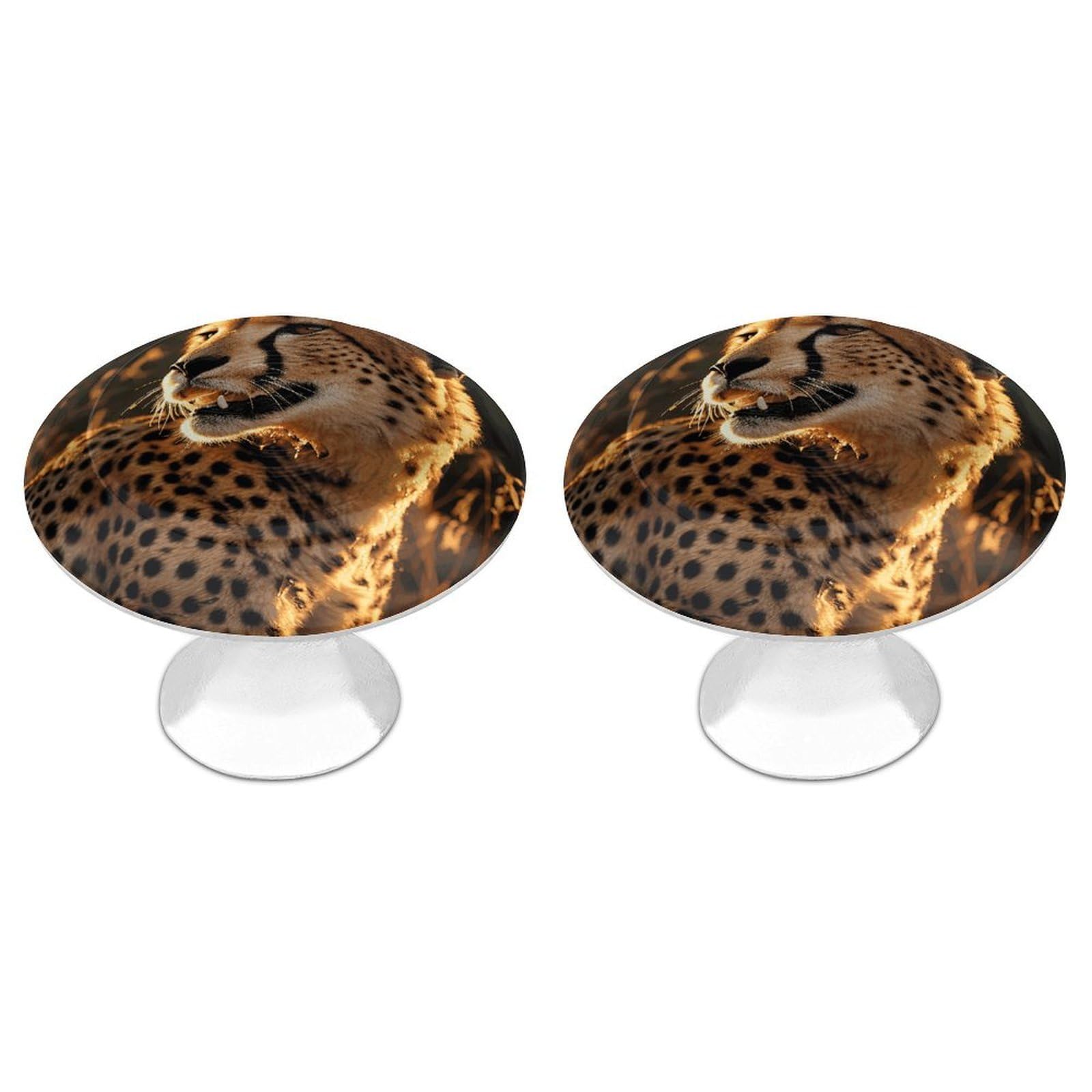 NTVOWPZO Cabinet Handles Round Drawer Pulls Cheetah Dresser Knobs for Cabinets and Drawers Handle for Bathroom Cupboard Drawers Cabinet Pulls for Kitchen Door