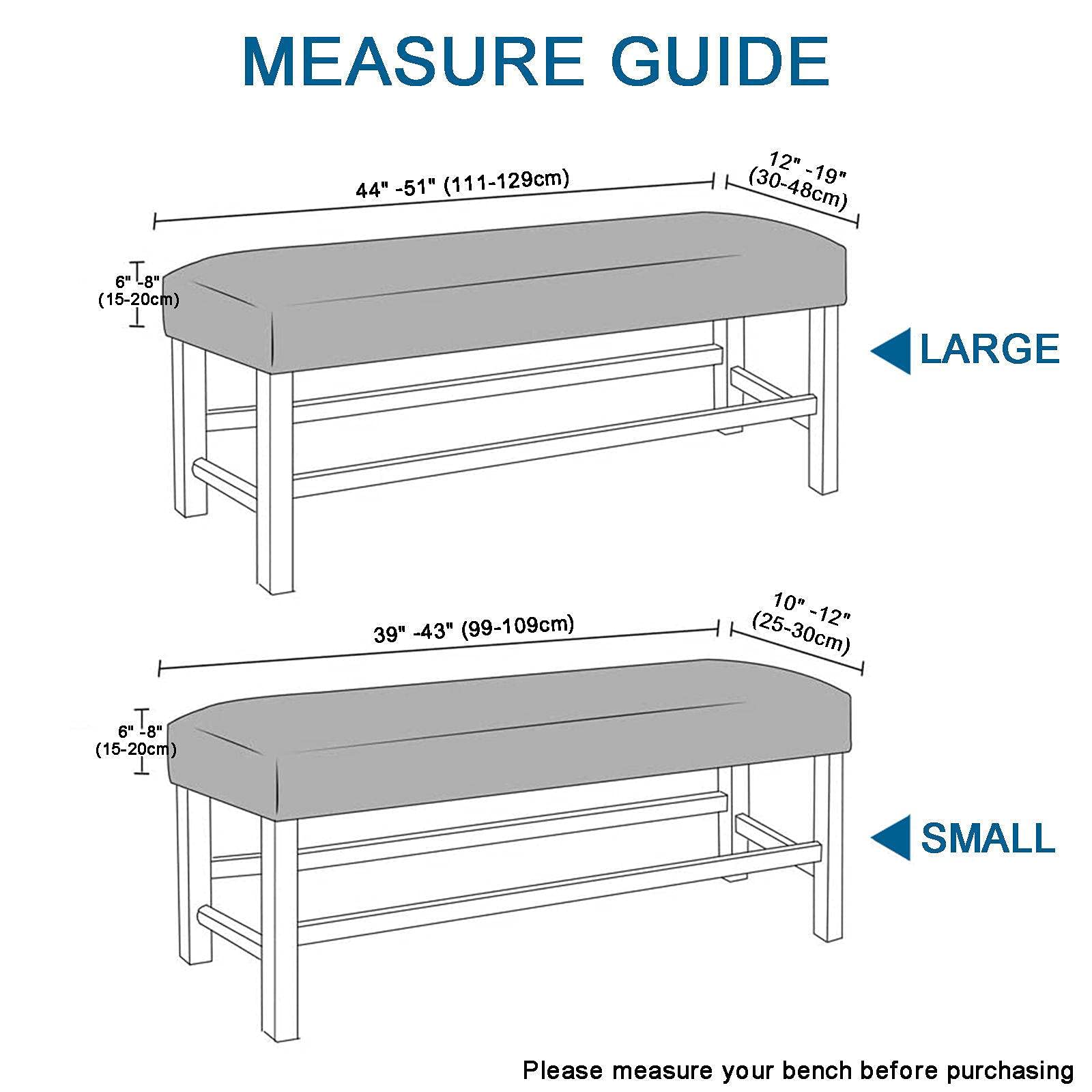 JHLD Upholstered Bench Slipcover, Velvet Dining Room Bench Covers Stretch Bench Seat Protector Elastic Dining Bench Cover Removable Washable for Living Room-Beige-Large