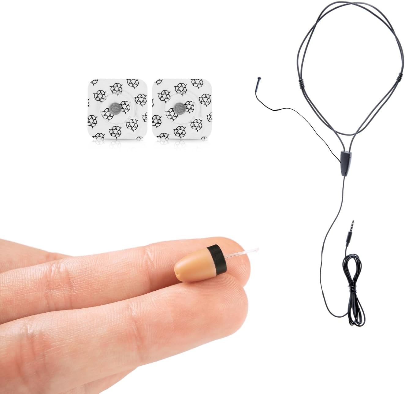 Spy Earpiece Hidden Wireless Earphones Invisible Headset Phone Microphone Exam - Mini Secret Headphone Listening Device Hearing in Ear Cheating Earbuds (Spy Earpiece Vip Pro Mini + Microphone)