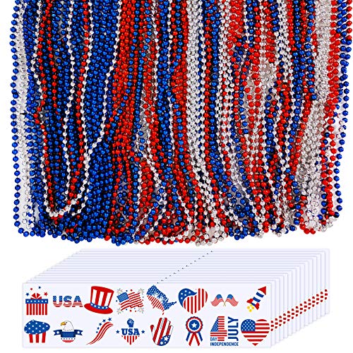 Fournitures de fête pour le 4 juillet avec colliers et tatouages