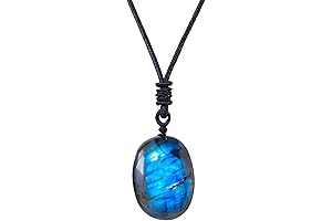 Apengshi 1PCS Natural Labradorite Crystal Necklace: Stone of Transformation