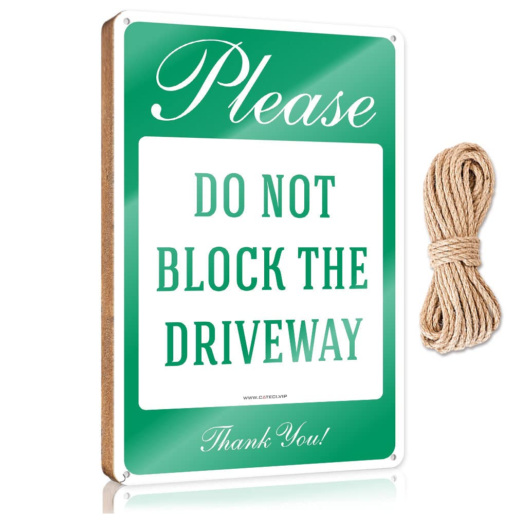 YYHLEH Funny Wood Decor Fall Front Porch Decorations Please Do Not Block The Driveway Thank You Sign, No Parking Wooden(15X28CM)